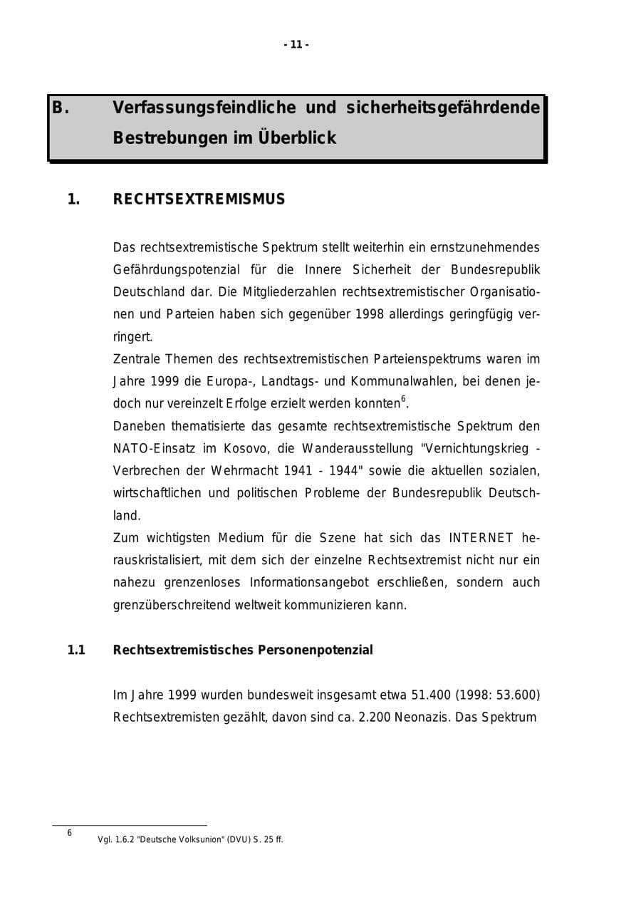 Seite 12 des Verfassungsschutzbericht 1999 Rheinland-Pfalz