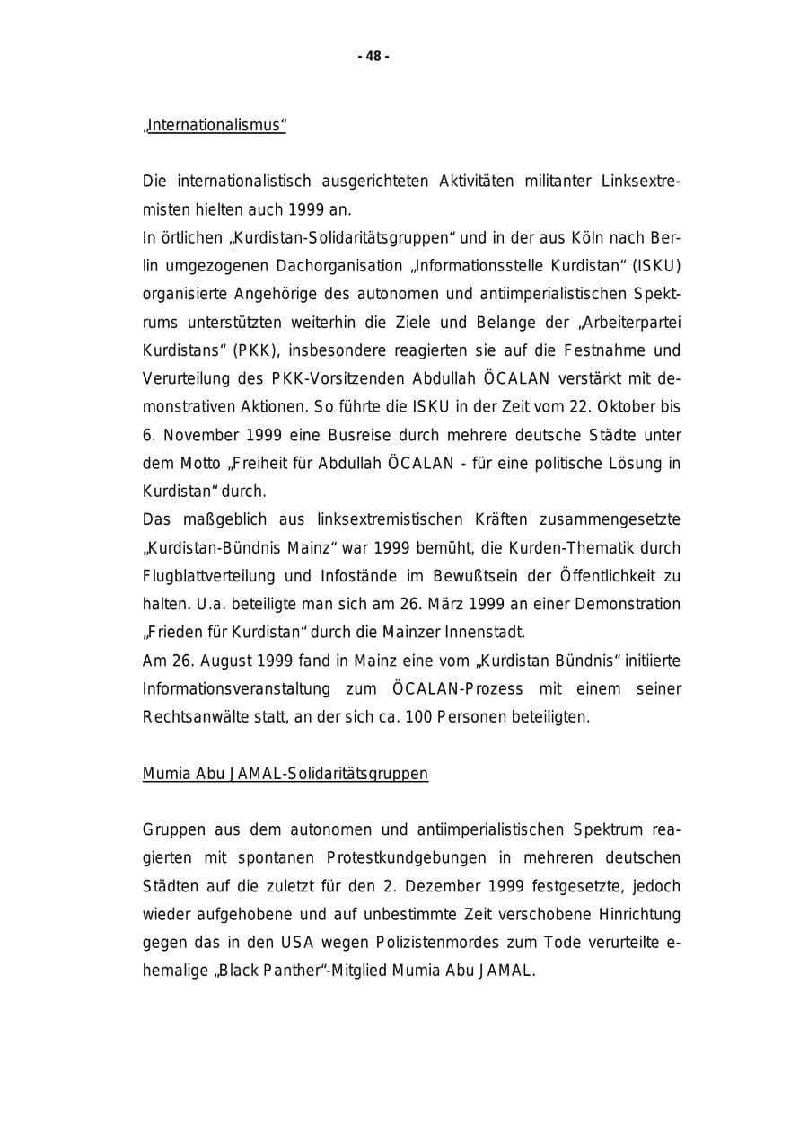 Seite 49 des Verfassungsschutzbericht 1999 Rheinland-Pfalz