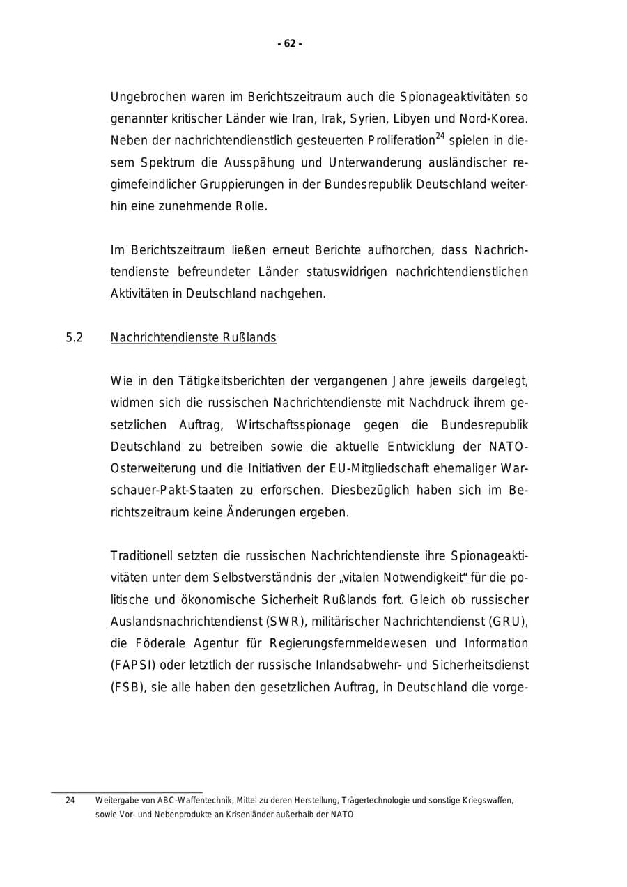 Seite 63 des Verfassungsschutzbericht 1999 Rheinland-Pfalz