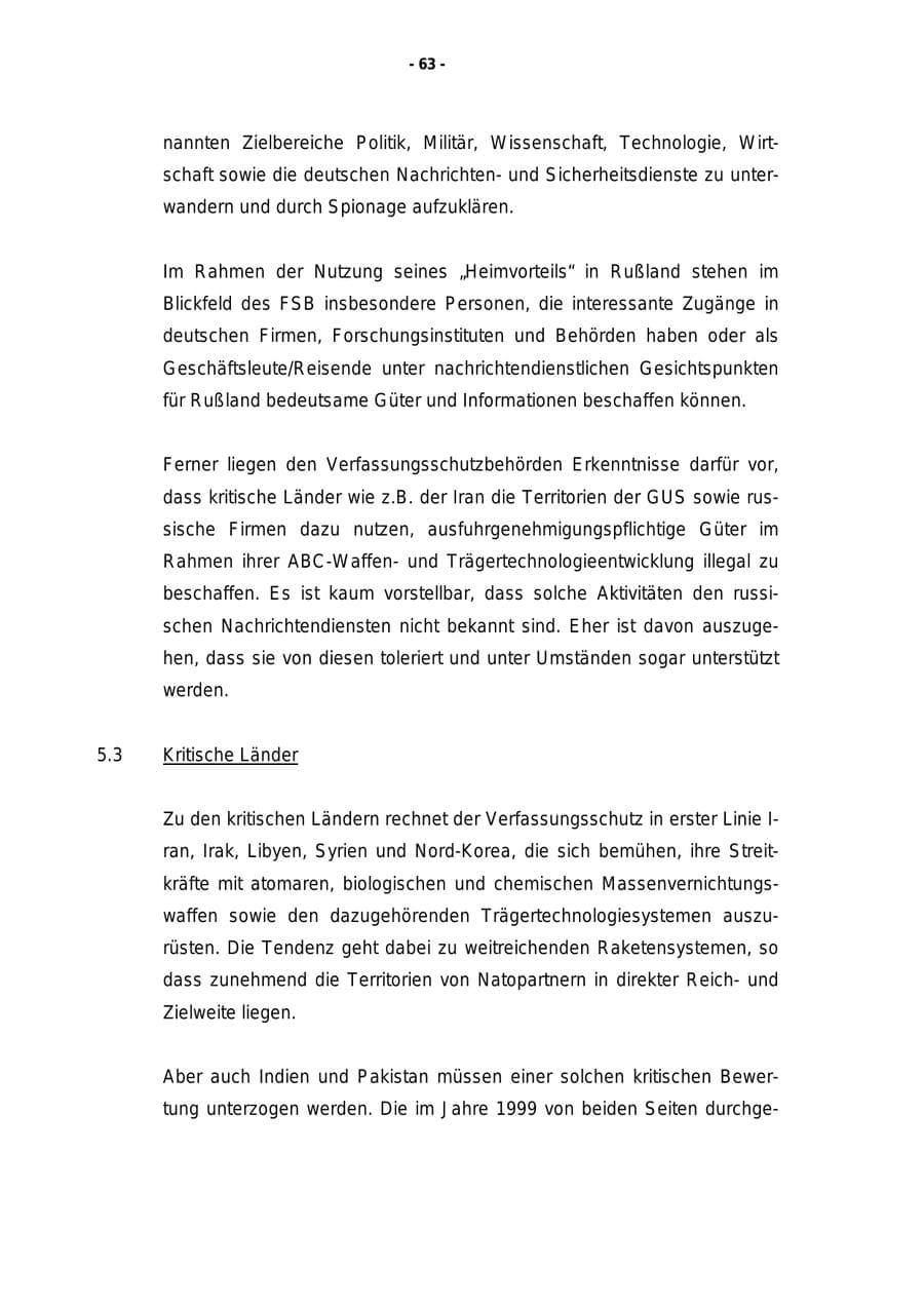 Seite 64 des Verfassungsschutzbericht 1999 Rheinland-Pfalz