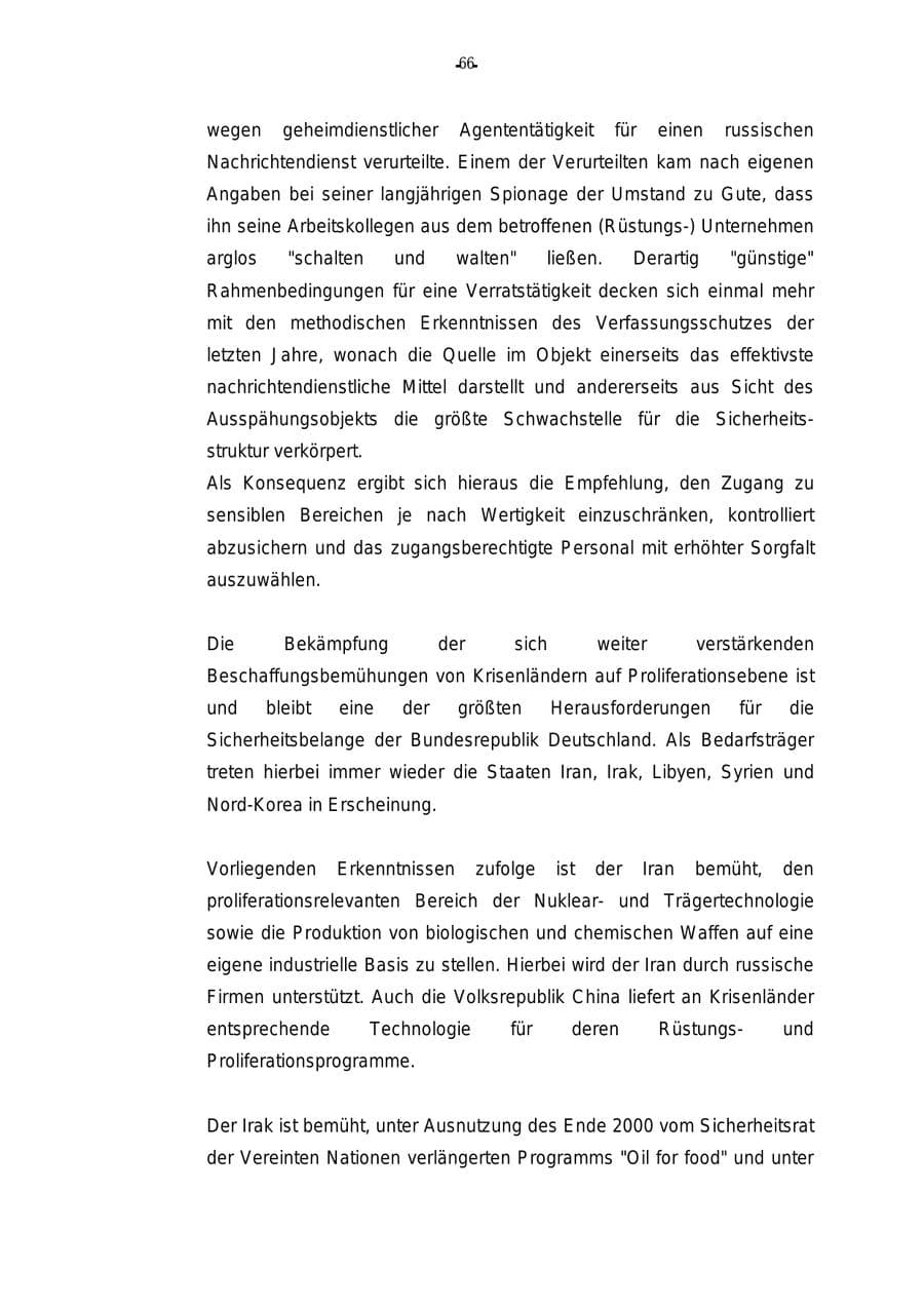 Seite 67 des Verfassungsschutzbericht 2000 Rheinland-Pfalz