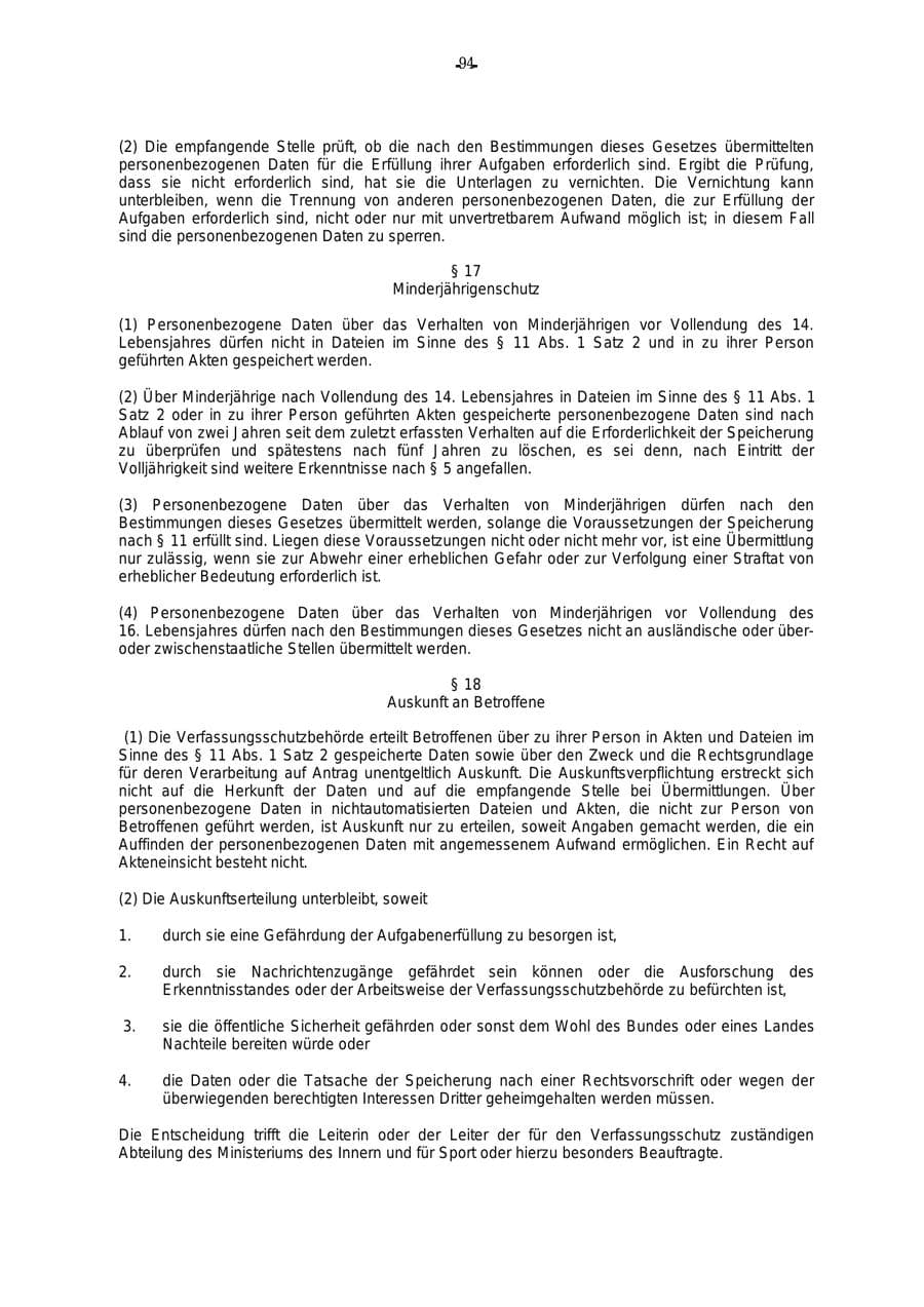 Seite 95 des Verfassungsschutzbericht 2000 Rheinland-Pfalz