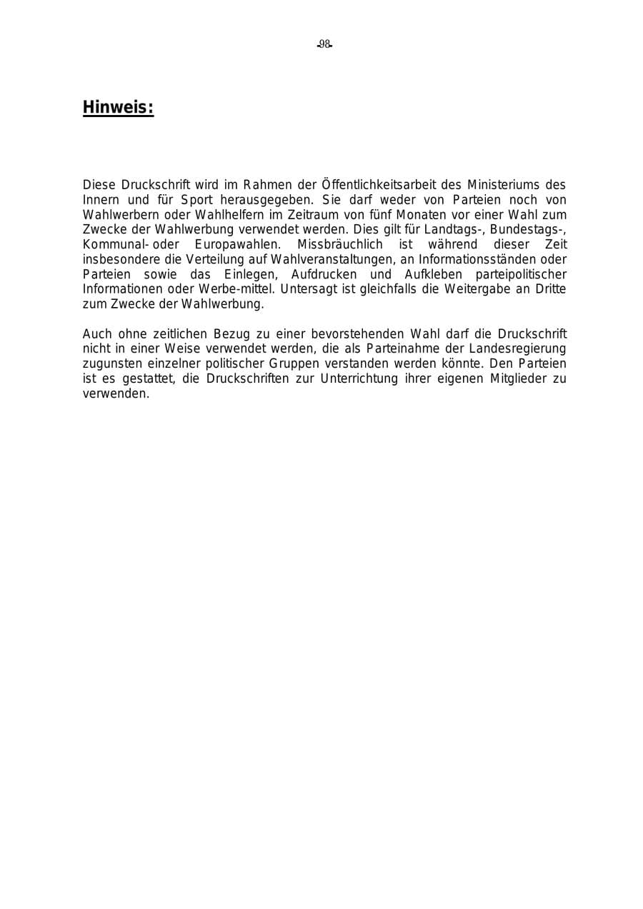 Seite 99 des Verfassungsschutzbericht 2000 Rheinland-Pfalz