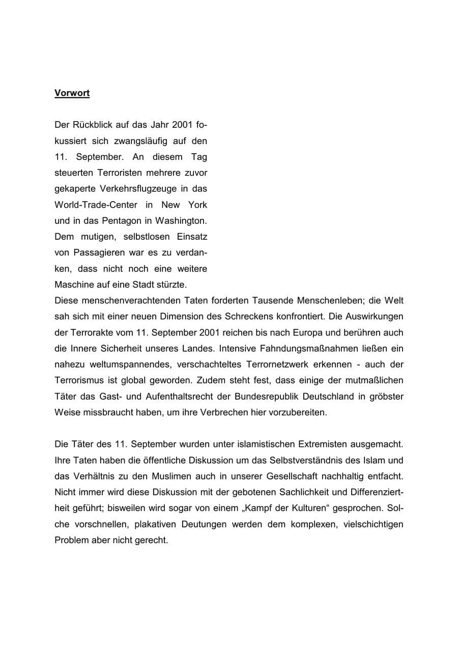 Seite 3 des Verfassungsschutzbericht 2001 Rheinland-Pfalz