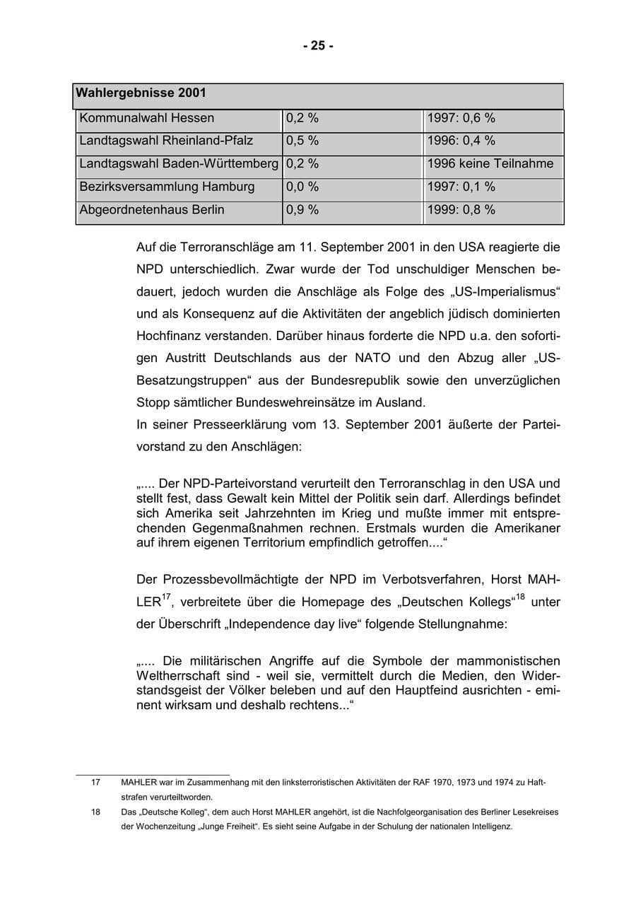 Seite 27 des Verfassungsschutzbericht 2001 Rheinland-Pfalz