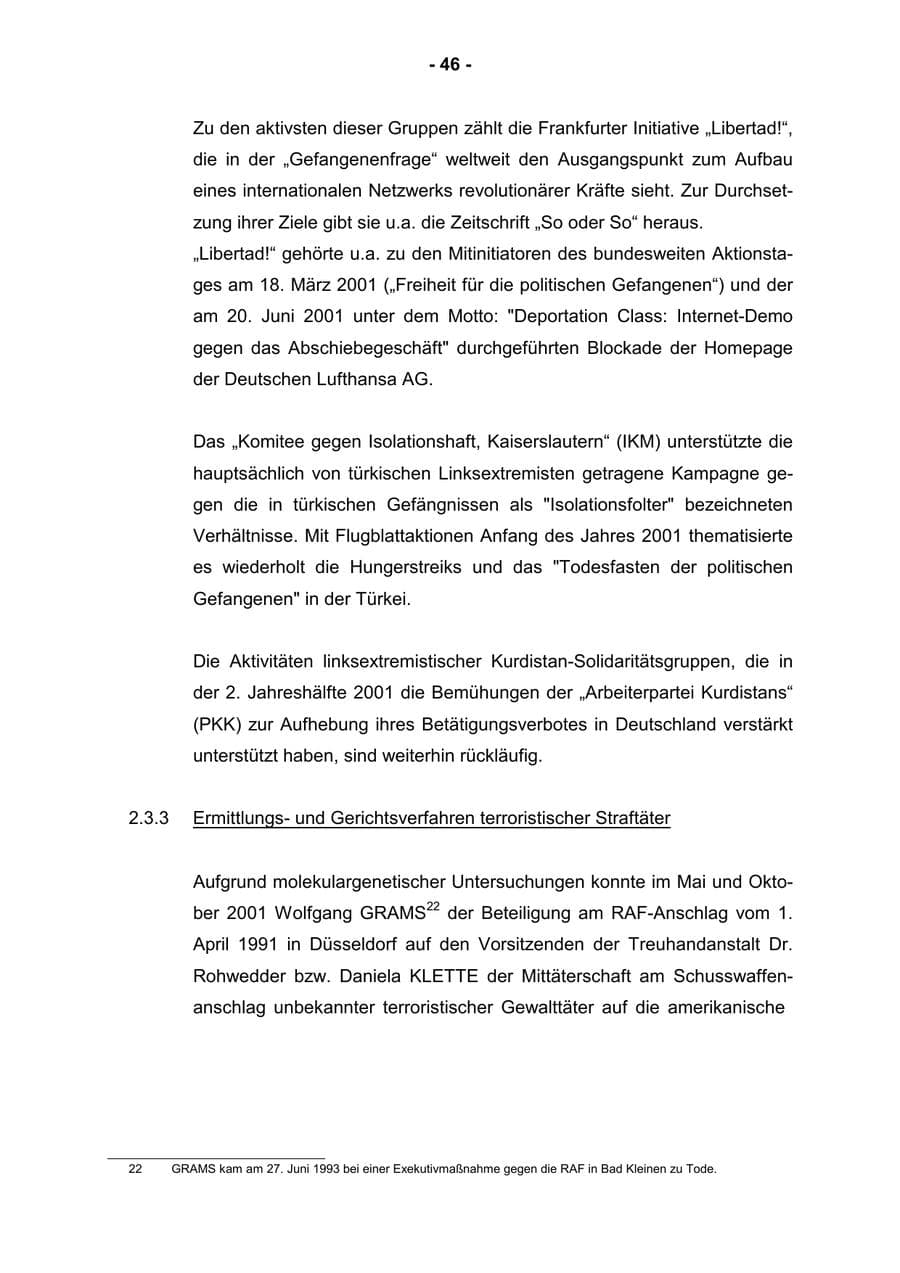 Seite 48 des Verfassungsschutzbericht 2001 Rheinland-Pfalz