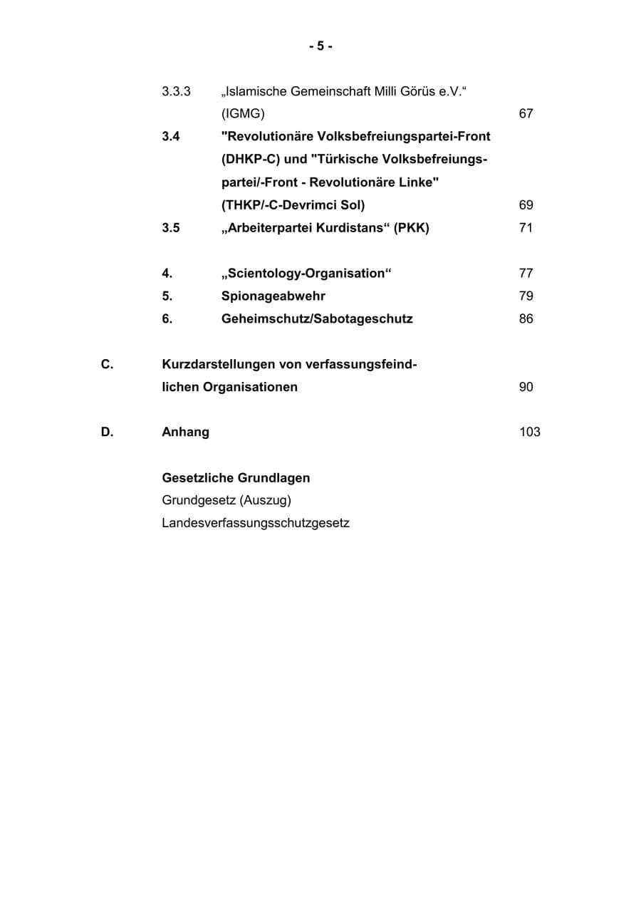 Seite 7 des Verfassungsschutzbericht 2001 Rheinland-Pfalz