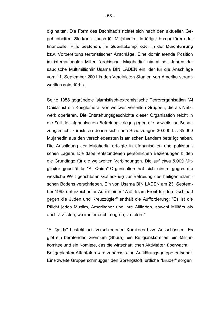 Seite 65 des Verfassungsschutzbericht 2001 Rheinland-Pfalz