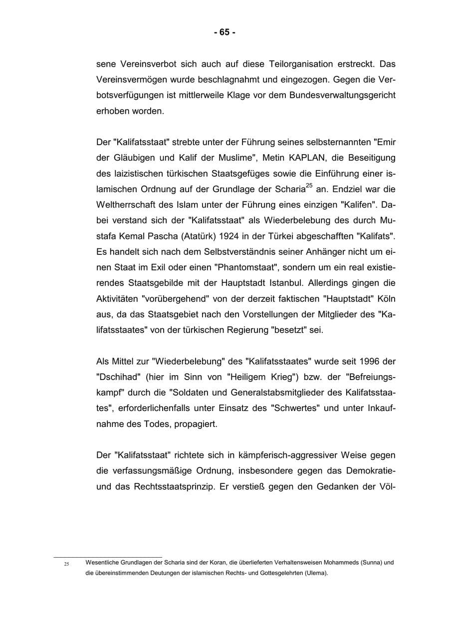 Seite 67 des Verfassungsschutzbericht 2001 Rheinland-Pfalz