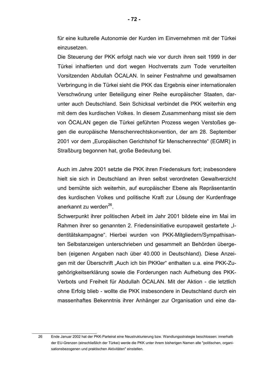 Seite 74 des Verfassungsschutzbericht 2001 Rheinland-Pfalz