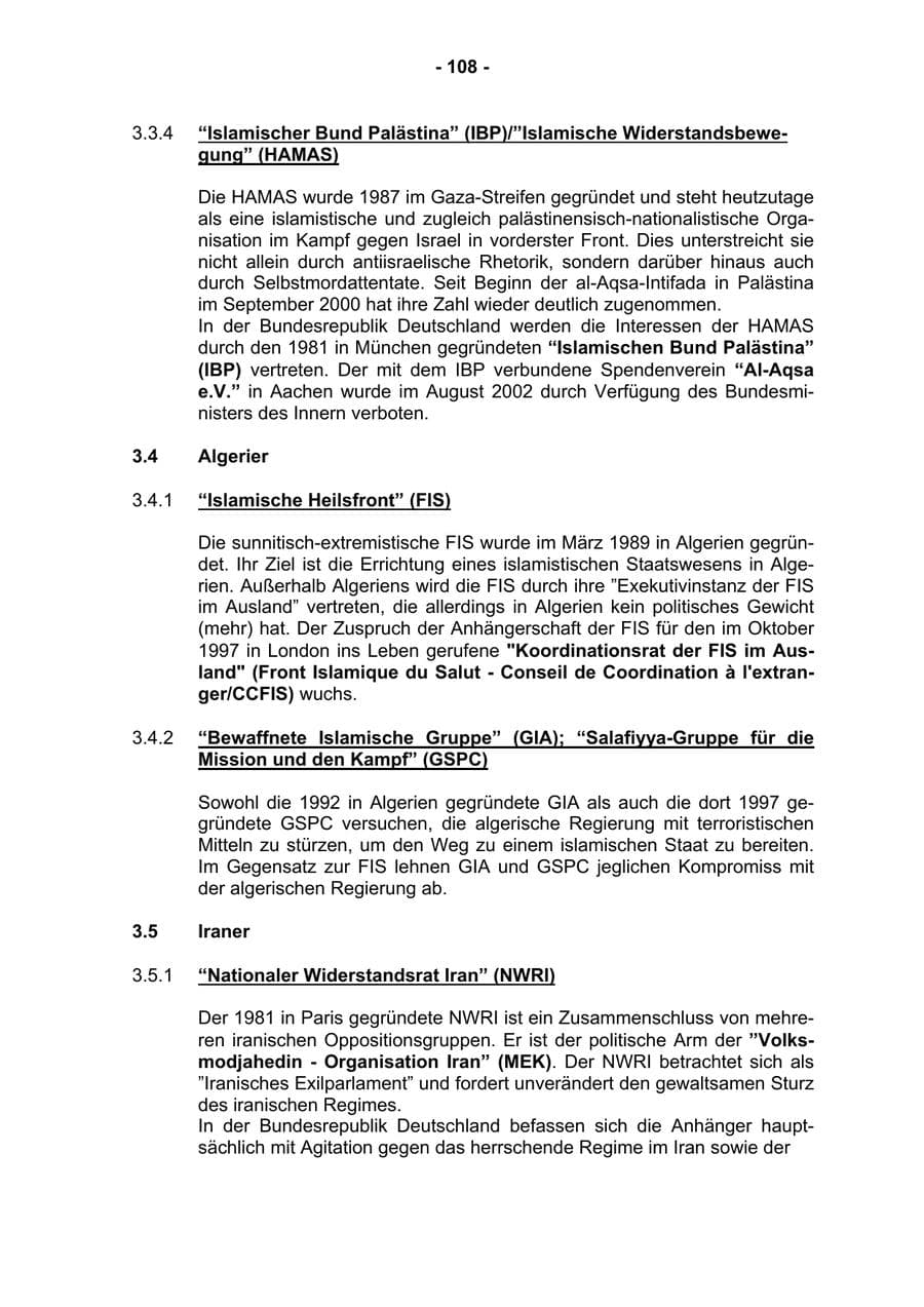 Seite 110 des Verfassungsschutzbericht 2002 Rheinland-Pfalz