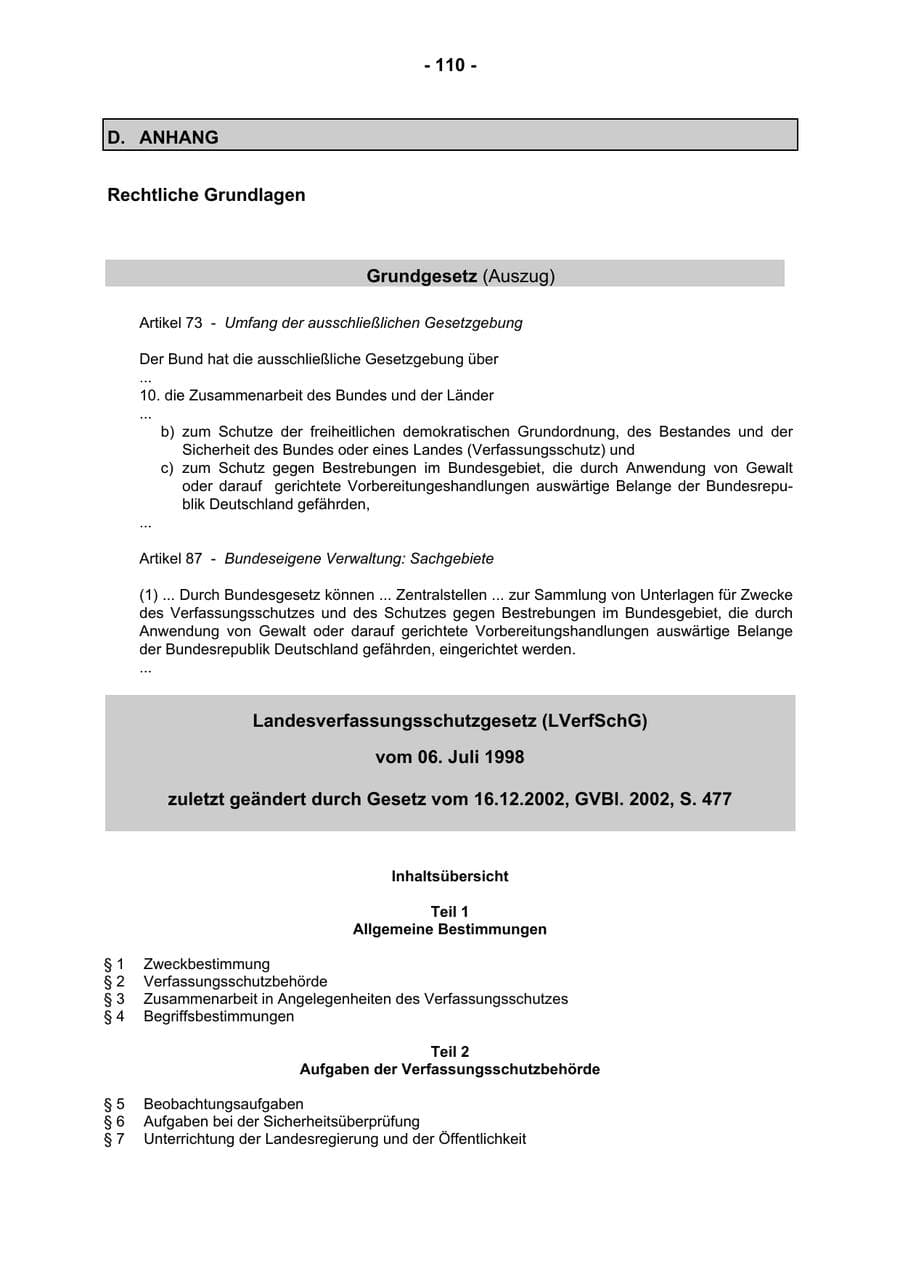 Seite 112 des Verfassungsschutzbericht 2002 Rheinland-Pfalz