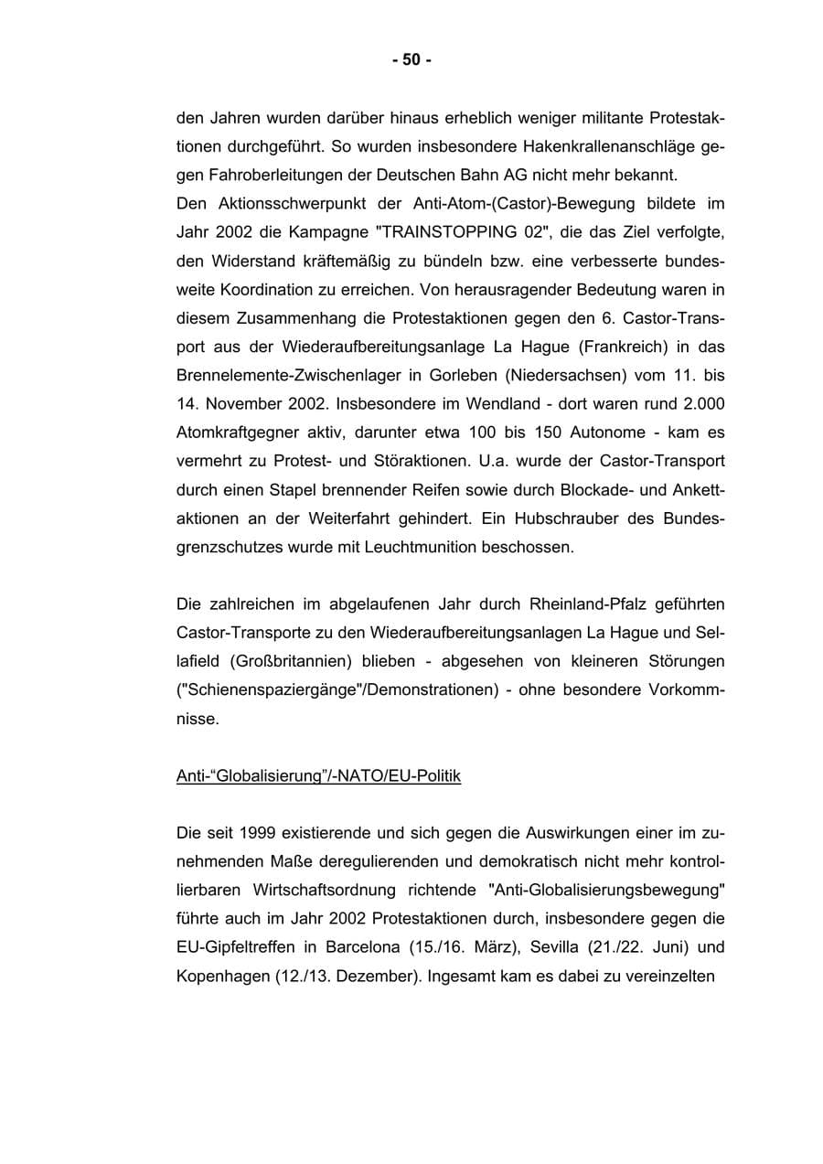 Seite 52 des Verfassungsschutzbericht 2002 Rheinland-Pfalz