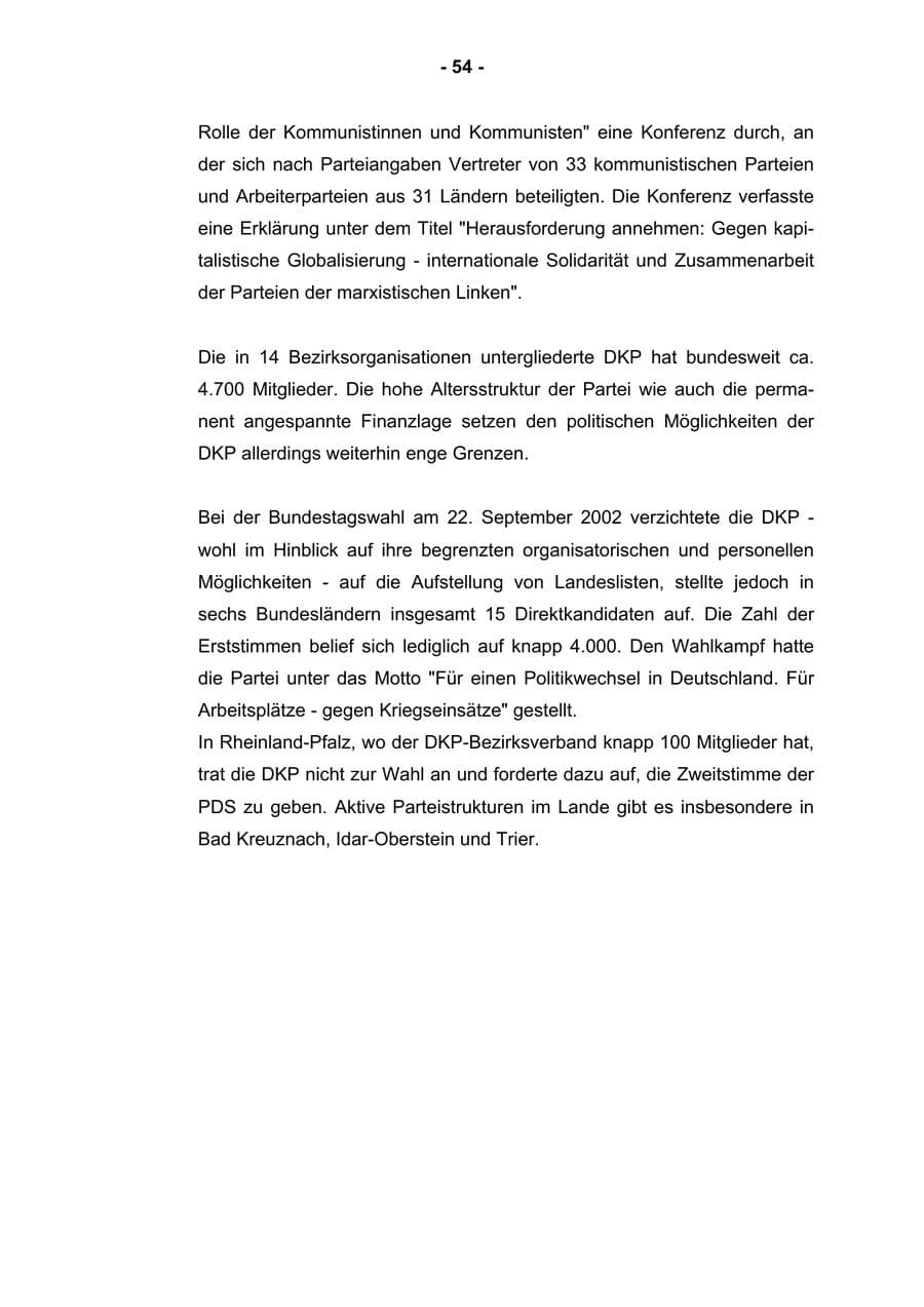 Seite 56 des Verfassungsschutzbericht 2002 Rheinland-Pfalz
