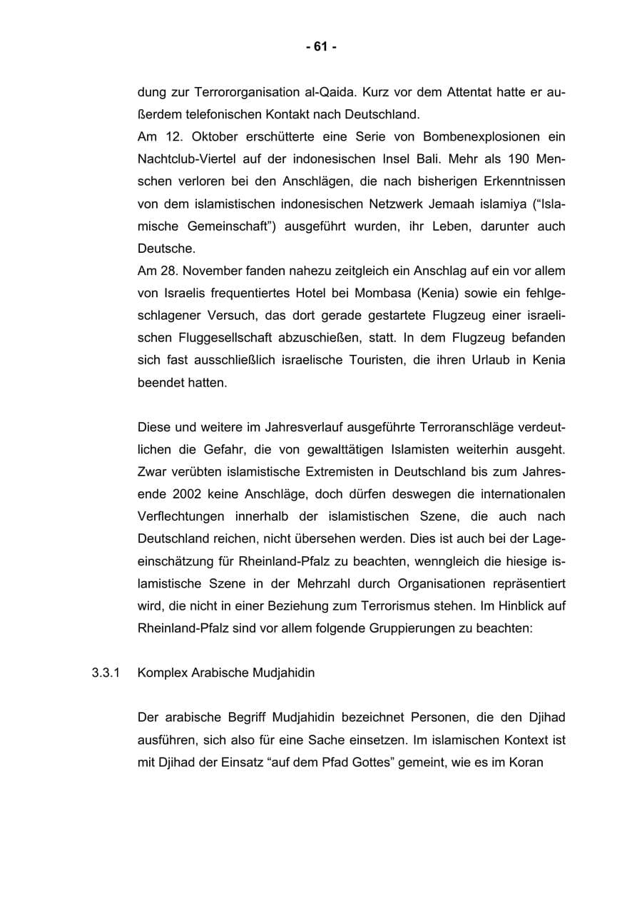 Seite 63 des Verfassungsschutzbericht 2002 Rheinland-Pfalz