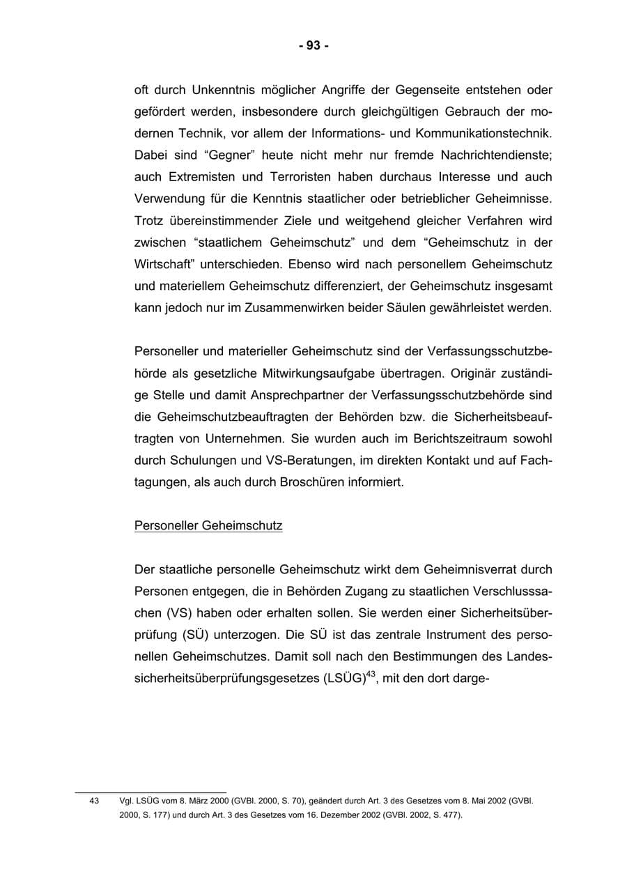 Seite 95 des Verfassungsschutzbericht 2002 Rheinland-Pfalz