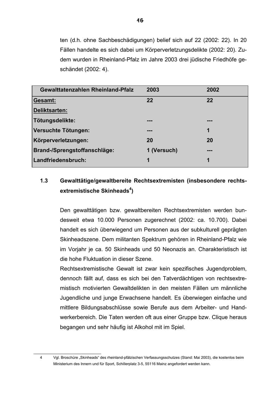 Seite 17 des Verfassungsschutzbericht 2003 Rheinland-Pfalz