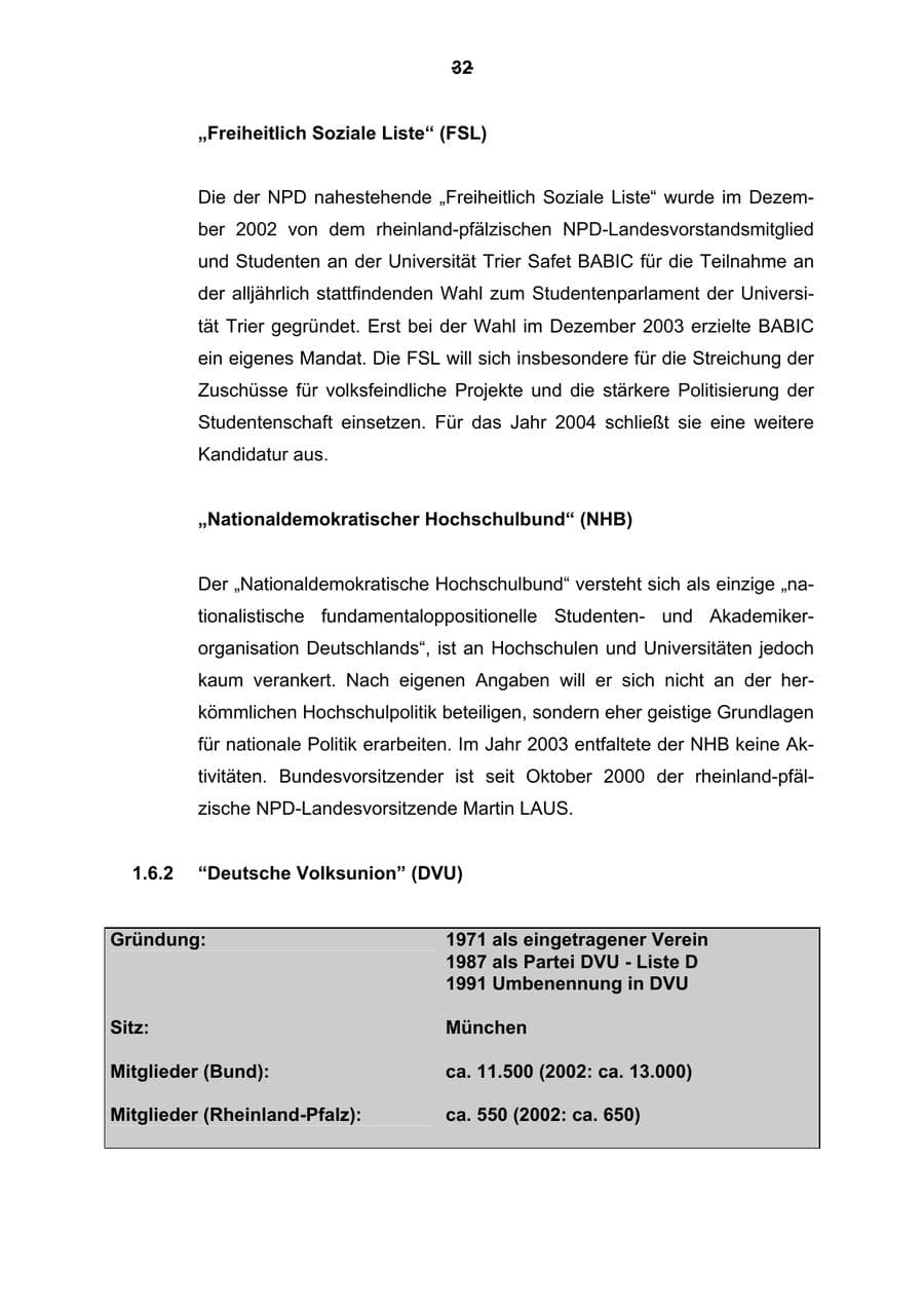 Seite 33 des Verfassungsschutzbericht 2003 Rheinland-Pfalz