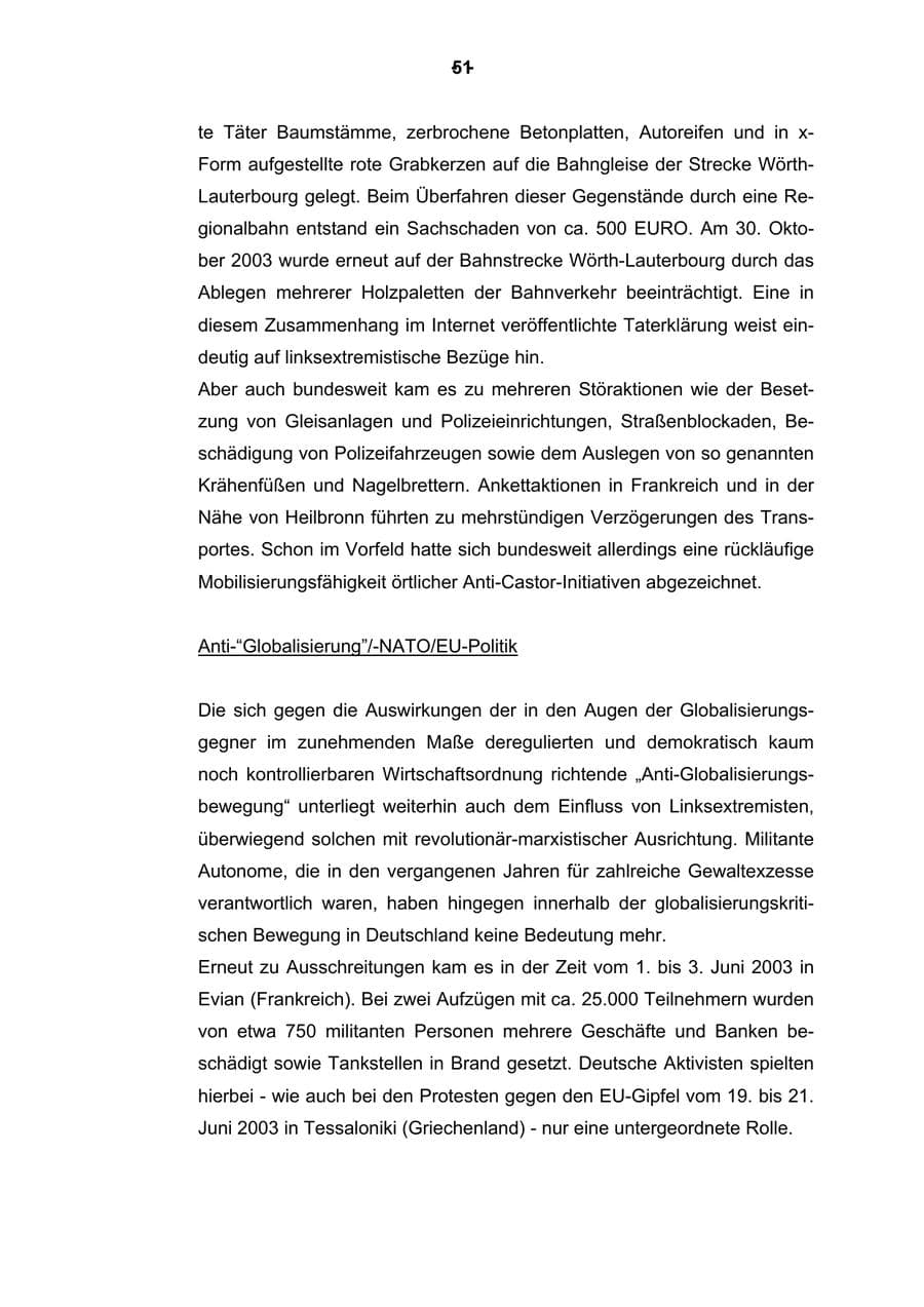 Seite 52 des Verfassungsschutzbericht 2003 Rheinland-Pfalz