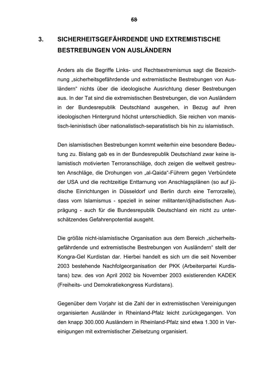 Seite 59 des Verfassungsschutzbericht 2003 Rheinland-Pfalz
