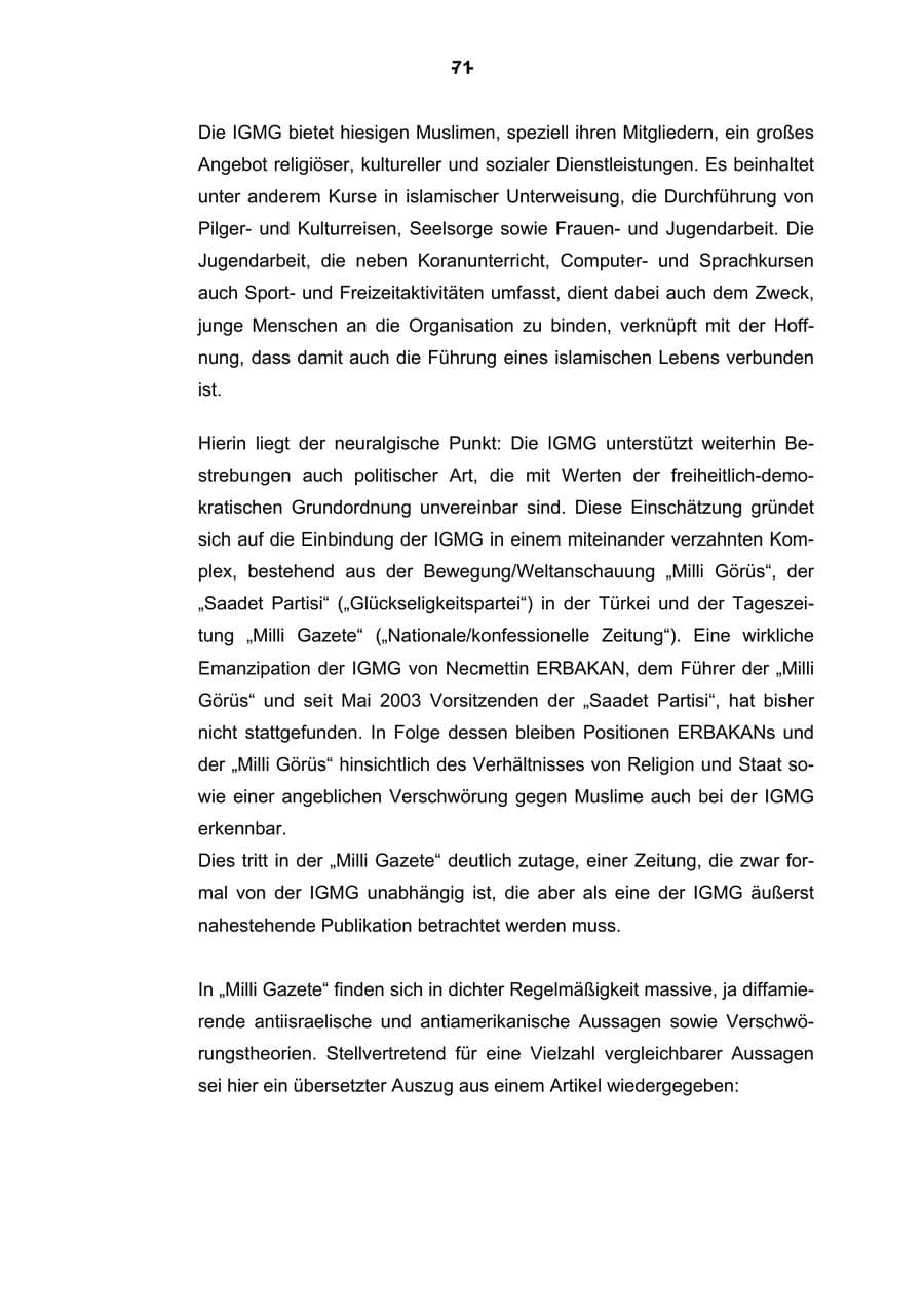 Seite 72 des Verfassungsschutzbericht 2003 Rheinland-Pfalz