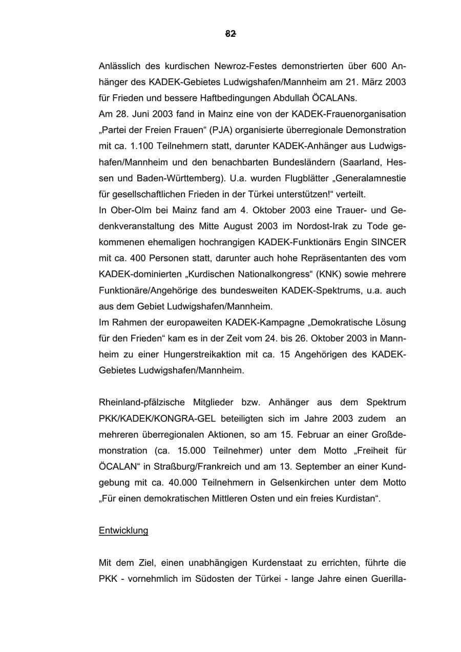 Seite 83 des Verfassungsschutzbericht 2003 Rheinland-Pfalz