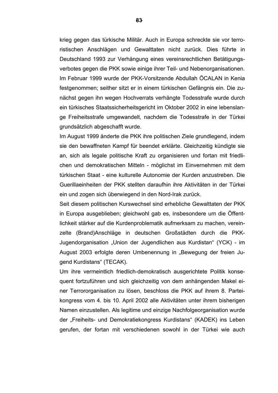 Seite 84 des Verfassungsschutzbericht 2003 Rheinland-Pfalz