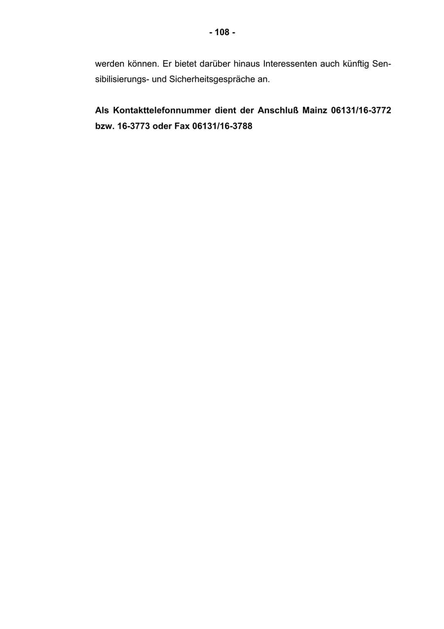 Seite 110 des Verfassungsschutzbericht 2004 Rheinland-Pfalz