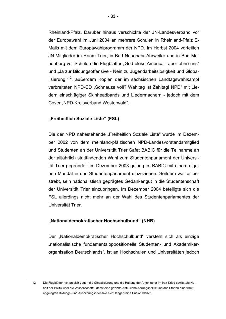 Seite 35 des Verfassungsschutzbericht 2004 Rheinland-Pfalz