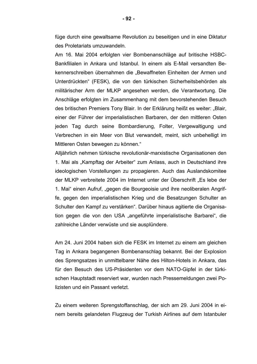 Seite 94 des Verfassungsschutzbericht 2004 Rheinland-Pfalz