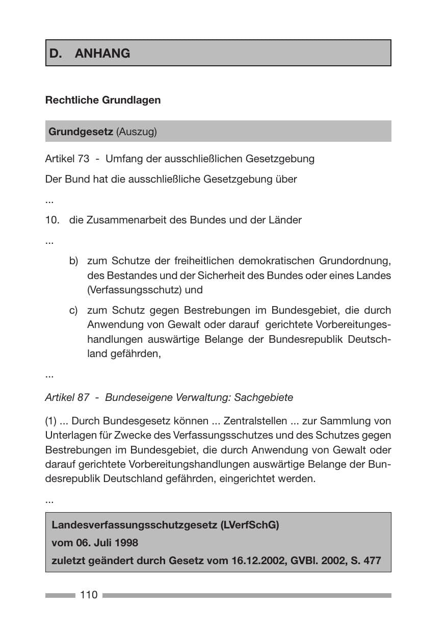 Seite 112 des Verfassungsschutzbericht 2005 Rheinland-Pfalz