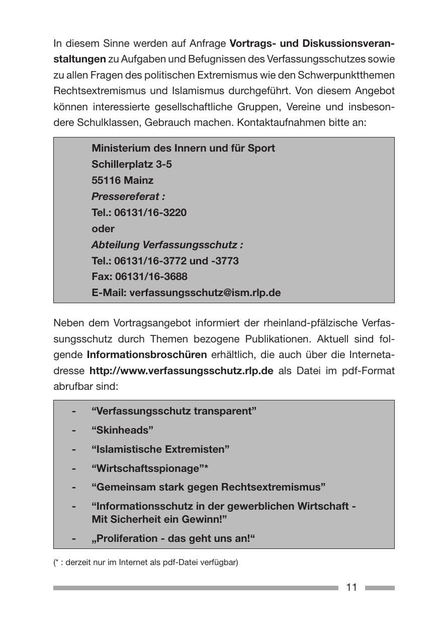 Seite 13 des Verfassungsschutzbericht 2005 Rheinland-Pfalz