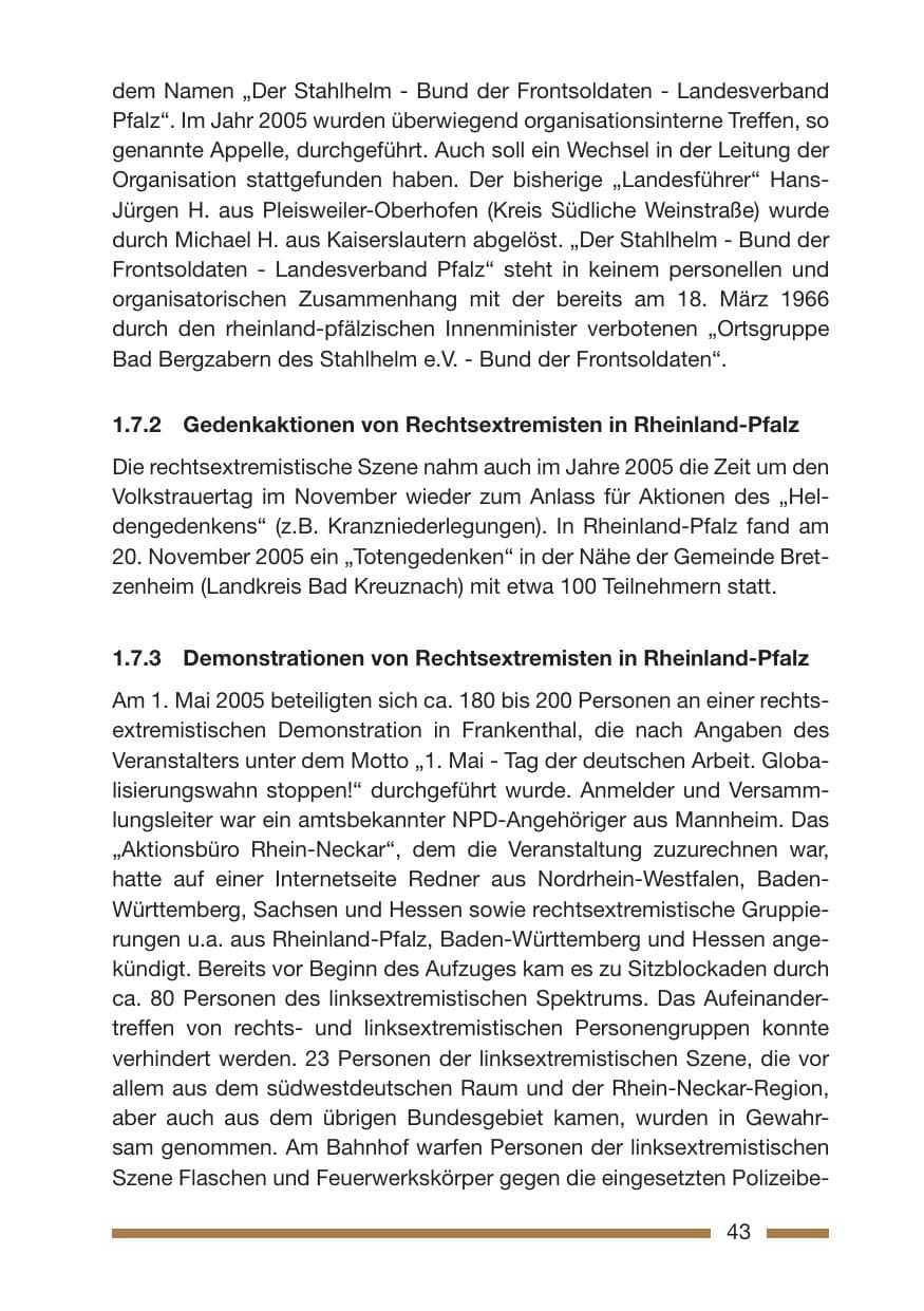 Seite 45 des Verfassungsschutzbericht 2005 Rheinland-Pfalz