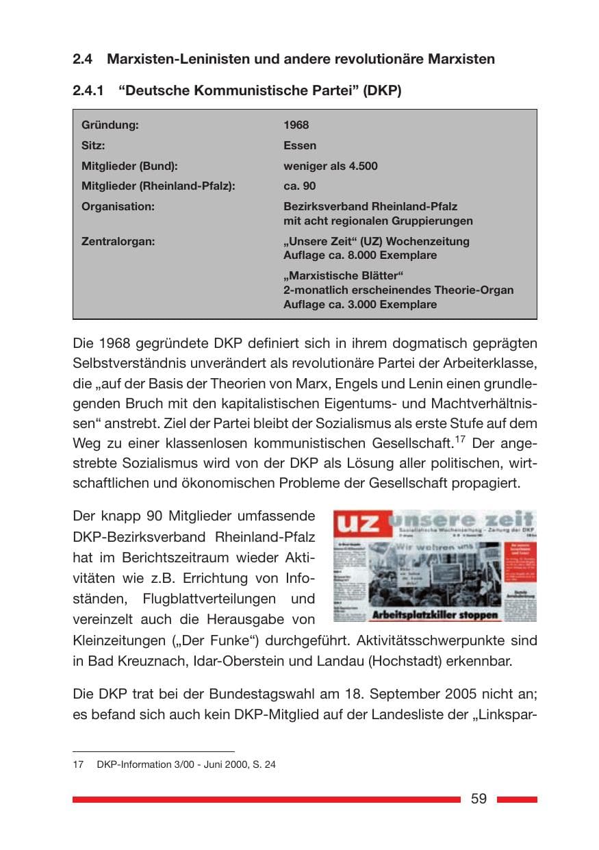 Seite 61 des Verfassungsschutzbericht 2005 Rheinland-Pfalz