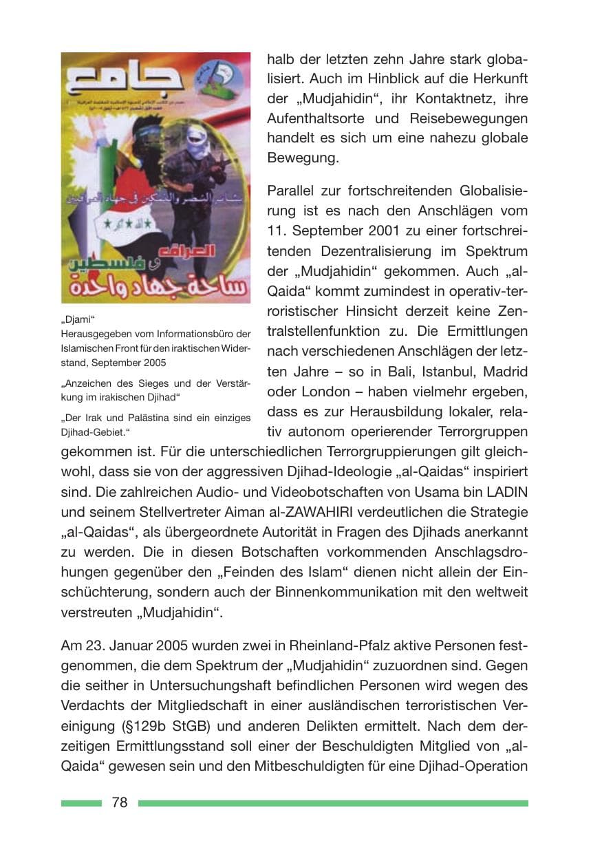Seite 80 des Verfassungsschutzbericht 2005 Rheinland-Pfalz
