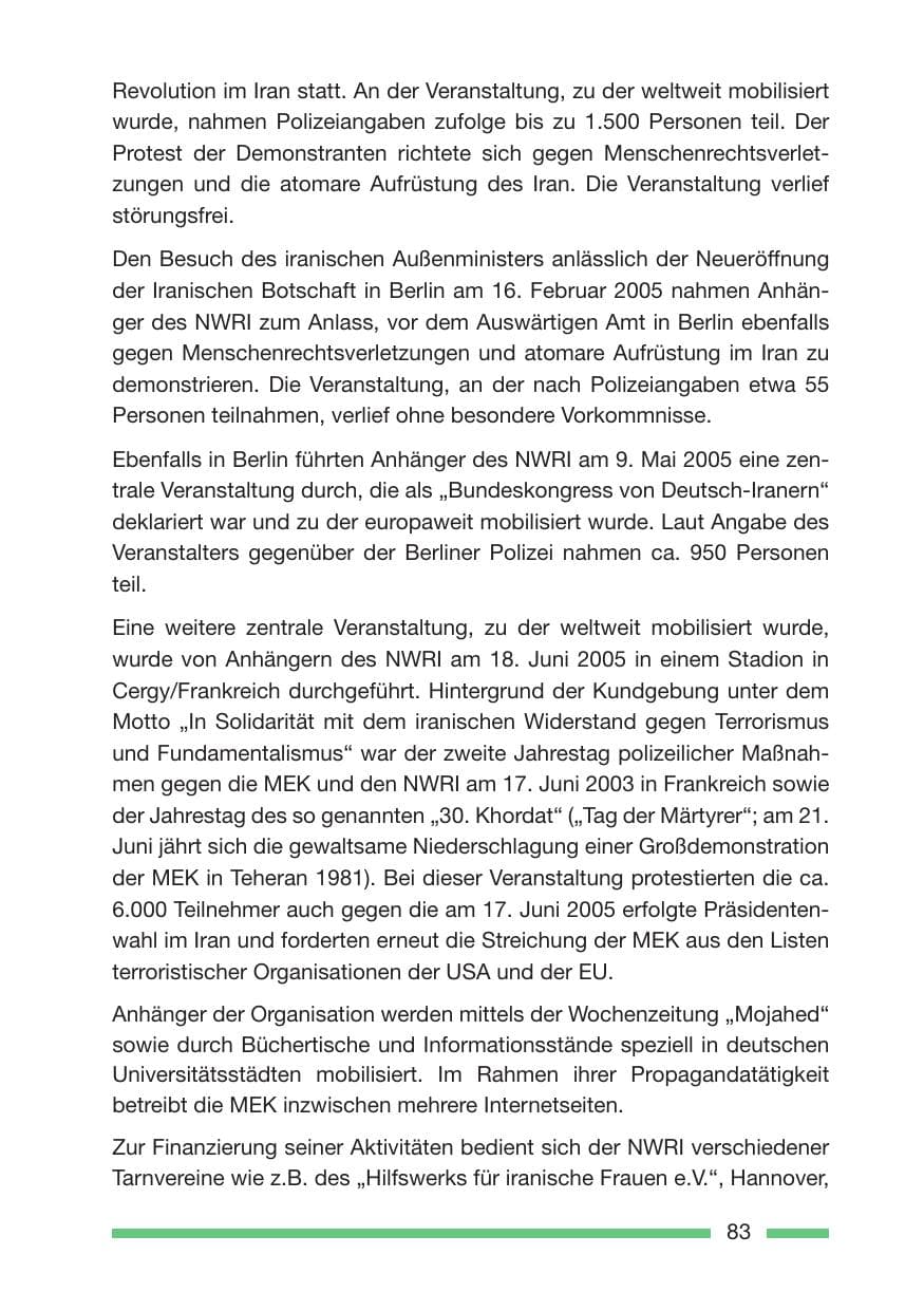 Seite 85 des Verfassungsschutzbericht 2005 Rheinland-Pfalz