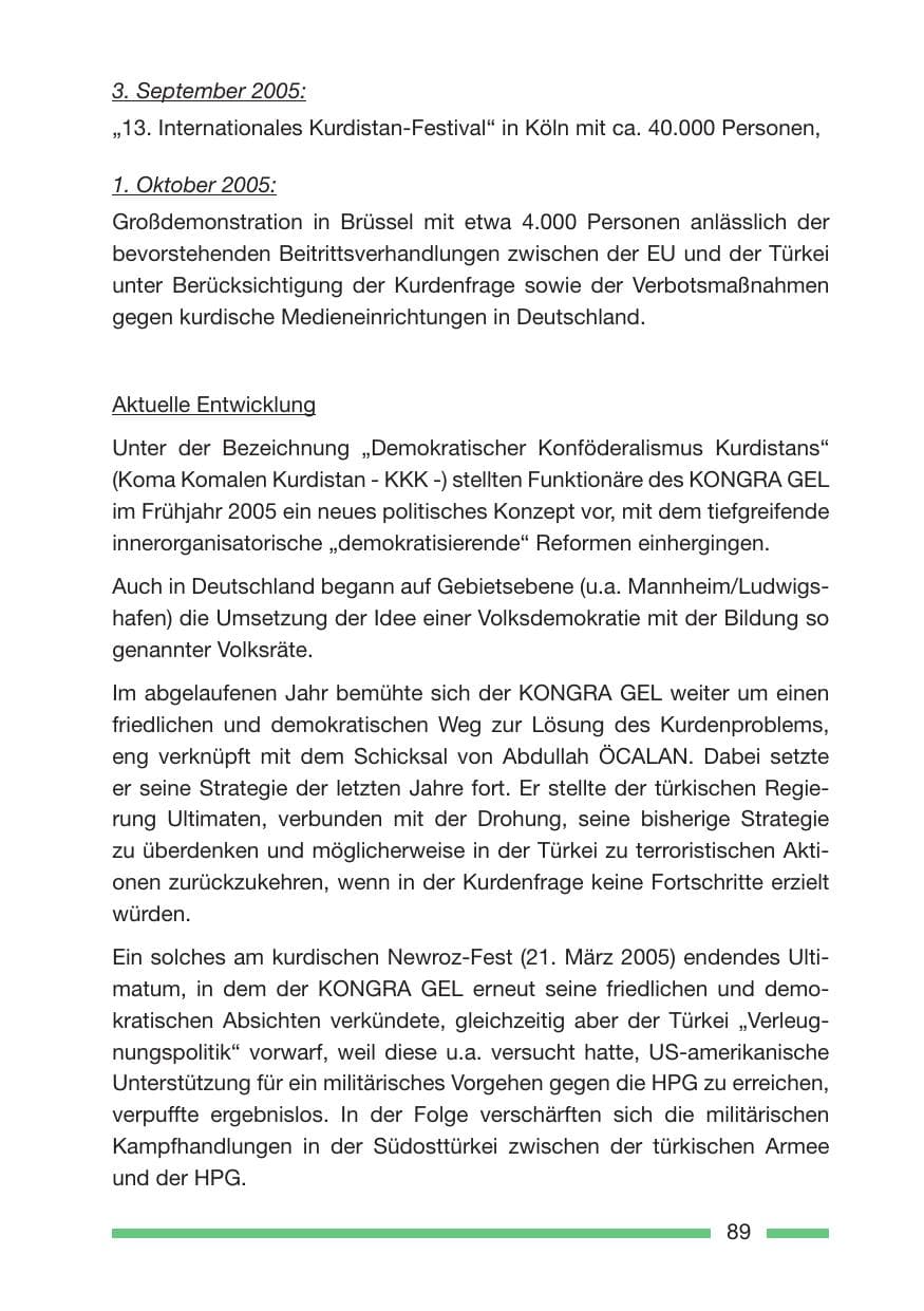 Seite 91 des Verfassungsschutzbericht 2005 Rheinland-Pfalz