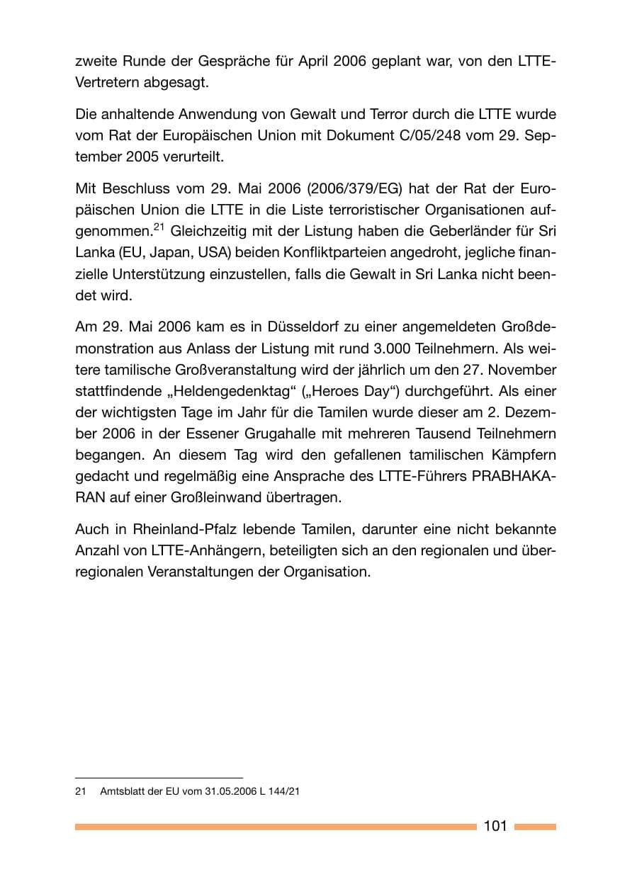 Seite 101 des Verfassungsschutzbericht 2006 Rheinland-Pfalz