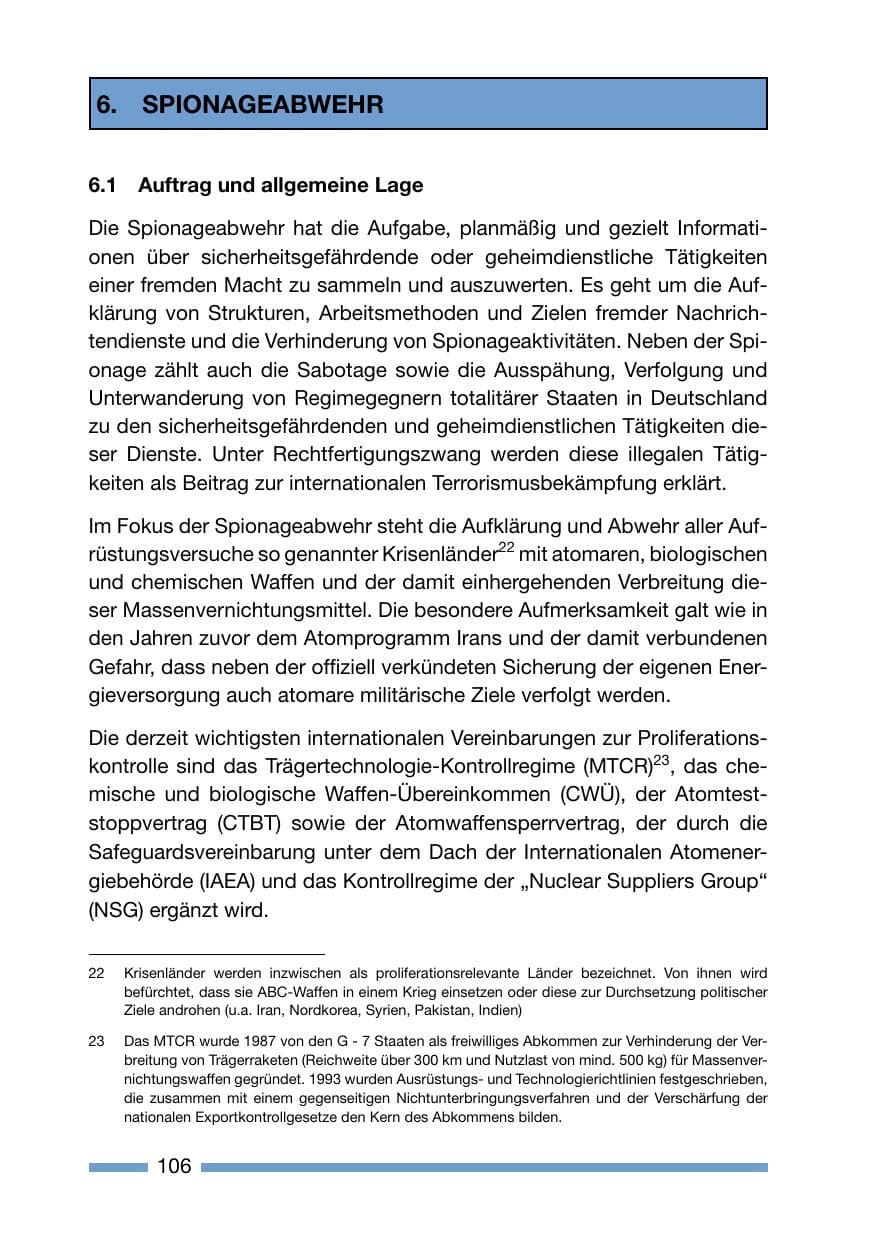 Seite 106 des Verfassungsschutzbericht 2006 Rheinland-Pfalz