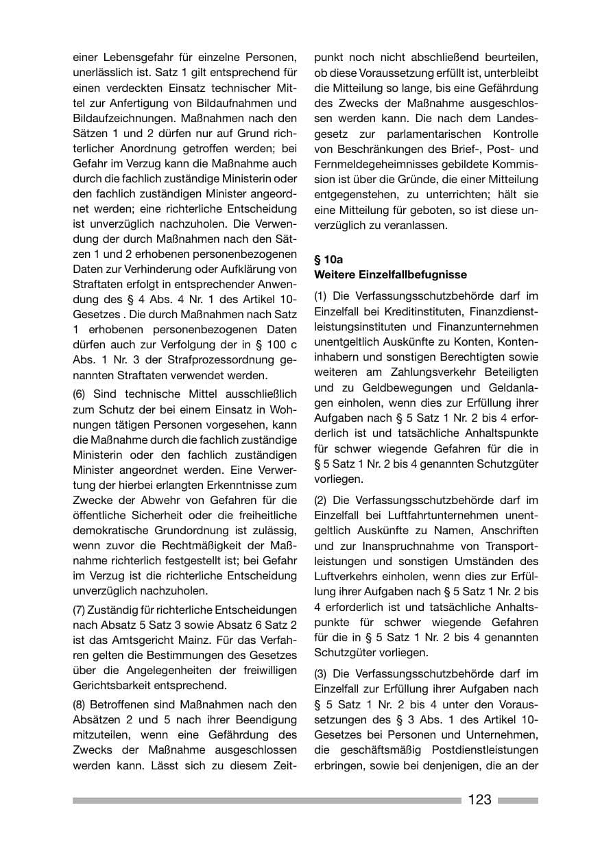 Seite 123 des Verfassungsschutzbericht 2006 Rheinland-Pfalz