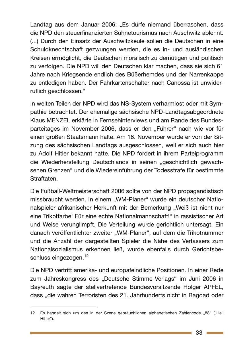 Seite 33 des Verfassungsschutzbericht 2006 Rheinland-Pfalz