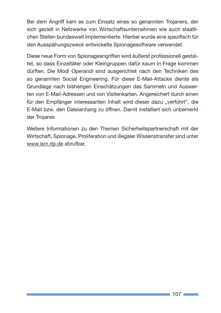 Seite 107 des Verfassungsschutzbericht 2007 Rheinland-Pfalz