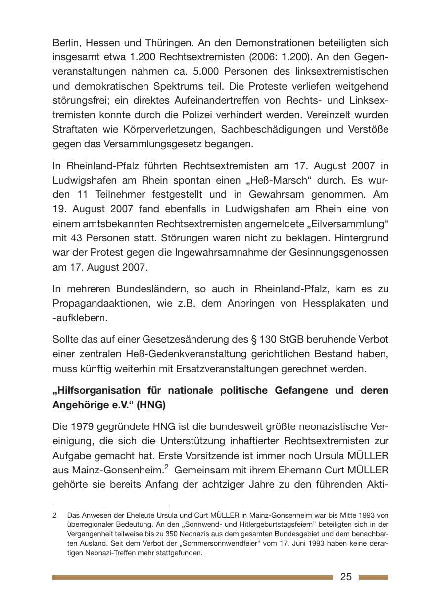 Seite 25 des Verfassungsschutzbericht 2007 Rheinland-Pfalz