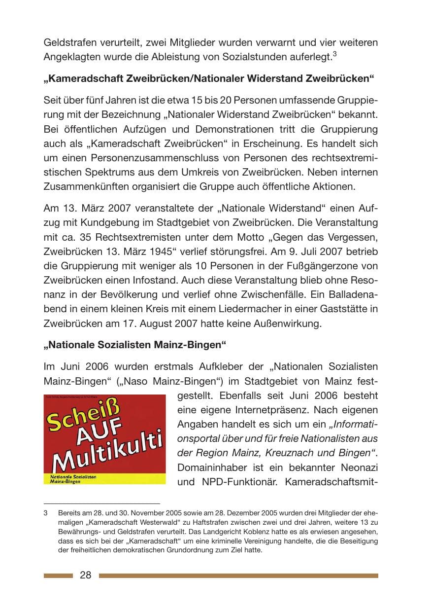 Seite 28 des Verfassungsschutzbericht 2007 Rheinland-Pfalz