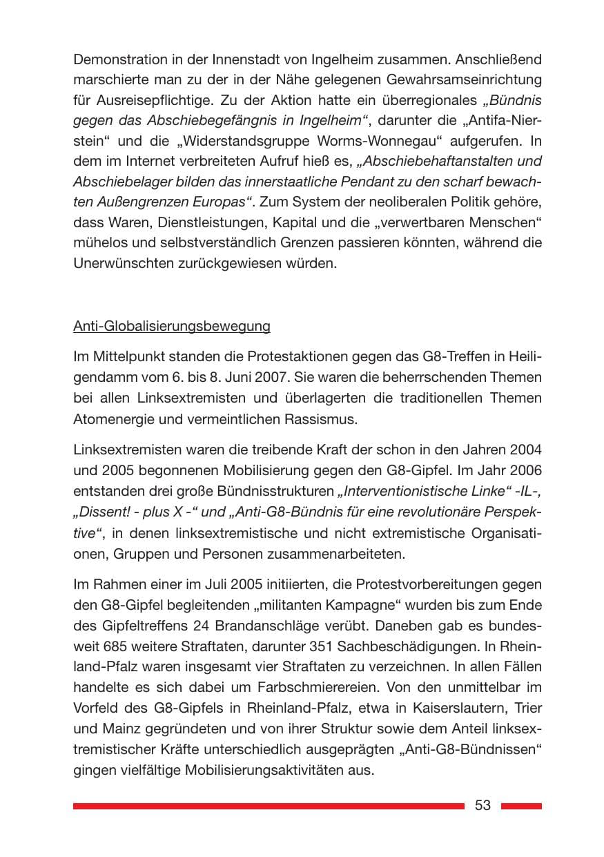 Seite 53 des Verfassungsschutzbericht 2007 Rheinland-Pfalz