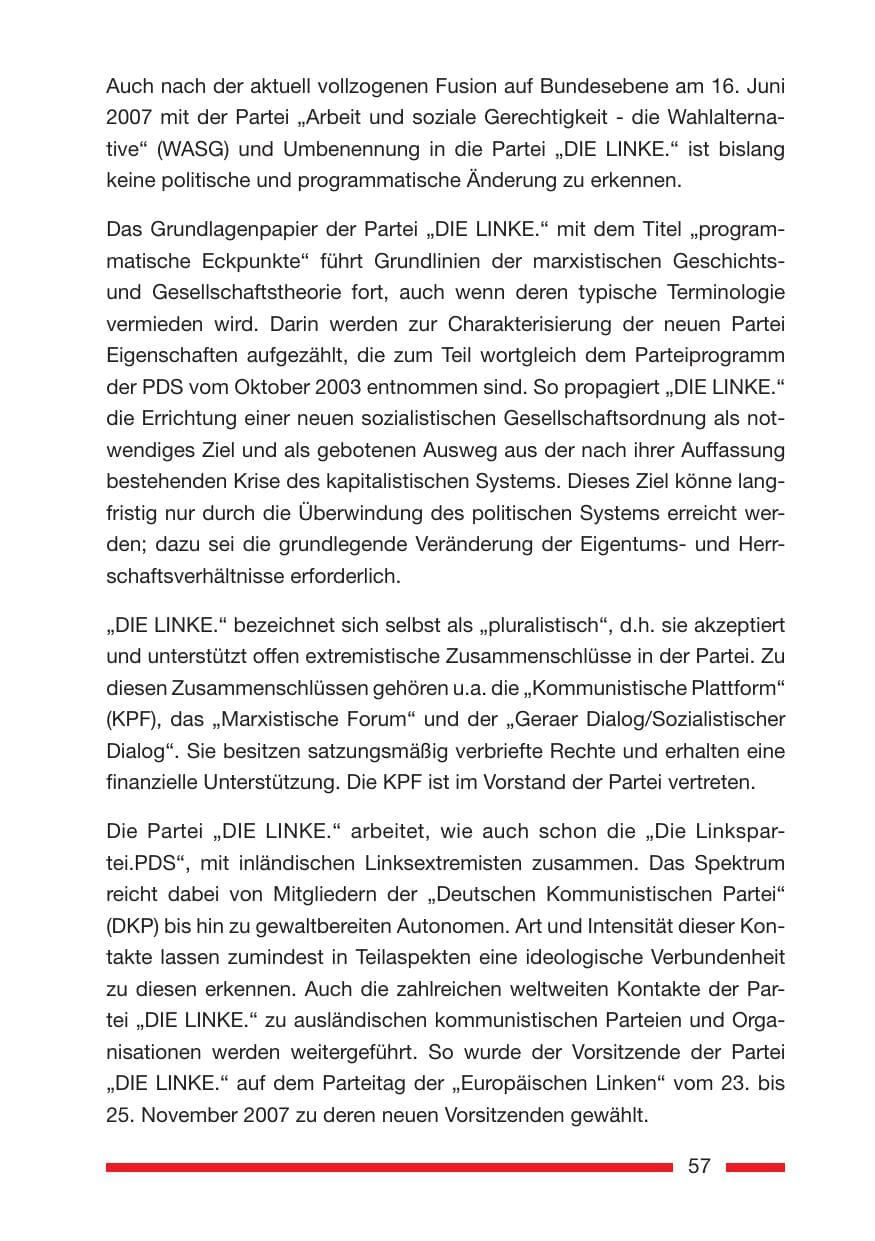 Seite 57 des Verfassungsschutzbericht 2007 Rheinland-Pfalz