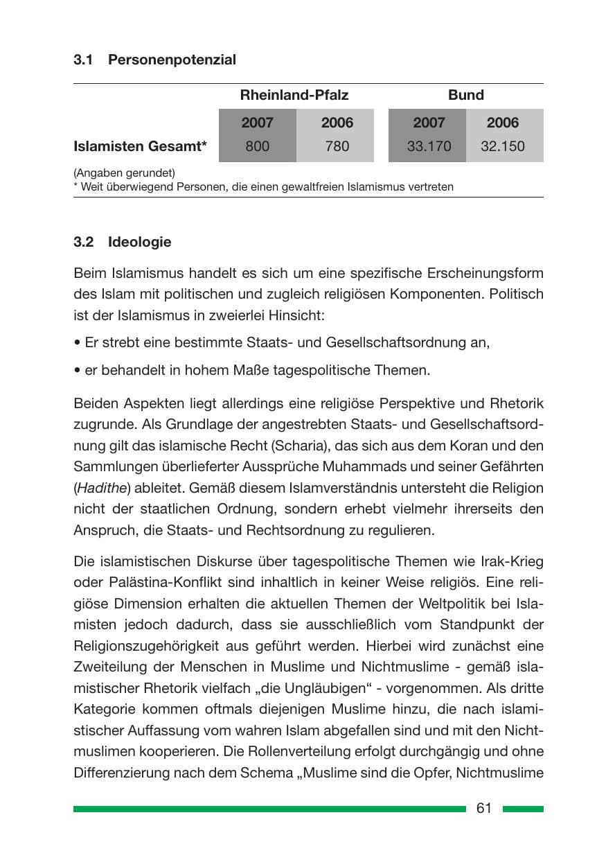 Seite 61 des Verfassungsschutzbericht 2007 Rheinland-Pfalz