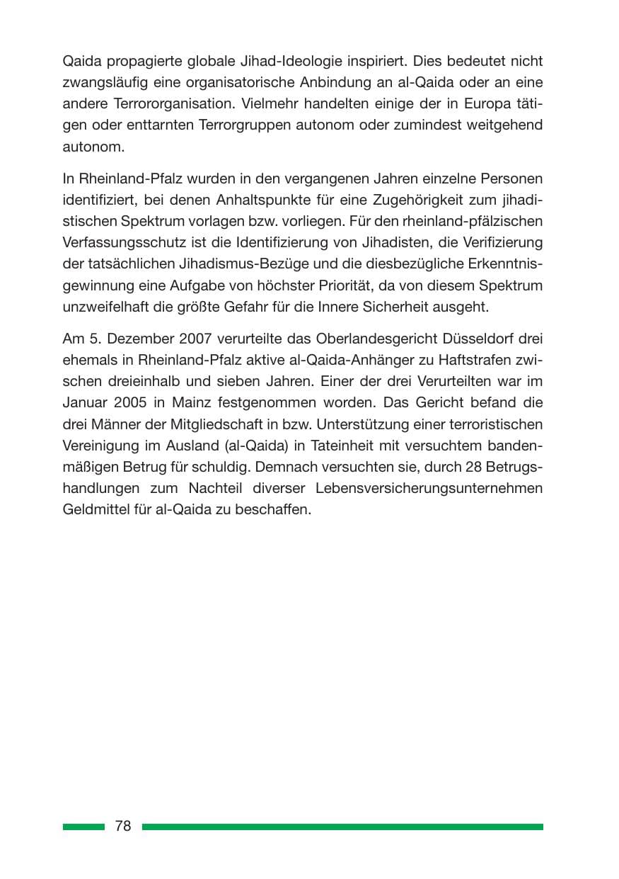 Seite 78 des Verfassungsschutzbericht 2007 Rheinland-Pfalz