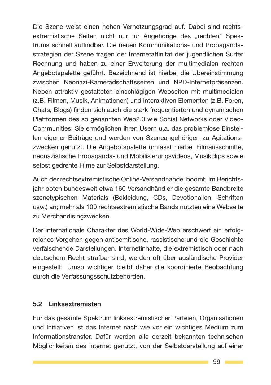 Seite 99 des Verfassungsschutzbericht 2007 Rheinland-Pfalz