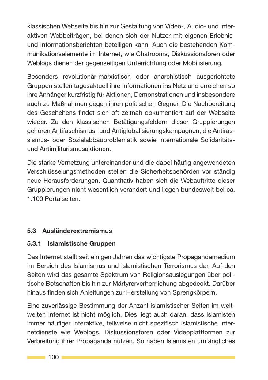 Seite 100 des Verfassungsschutzbericht 2007 Rheinland-Pfalz